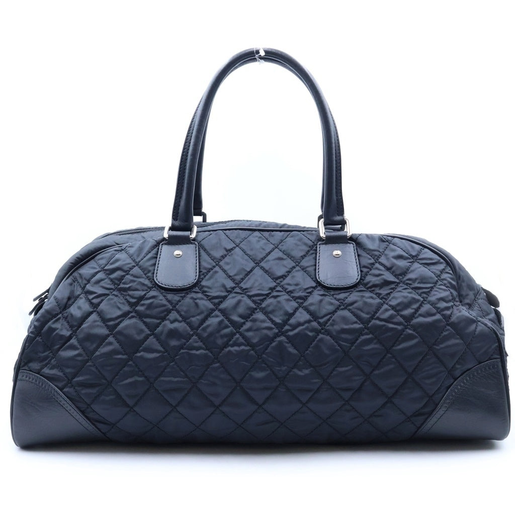 CHANEL(シャネル) ココマーク パリニューヨークライン ボストンバッグ レザー ナイロン ブラック レディース