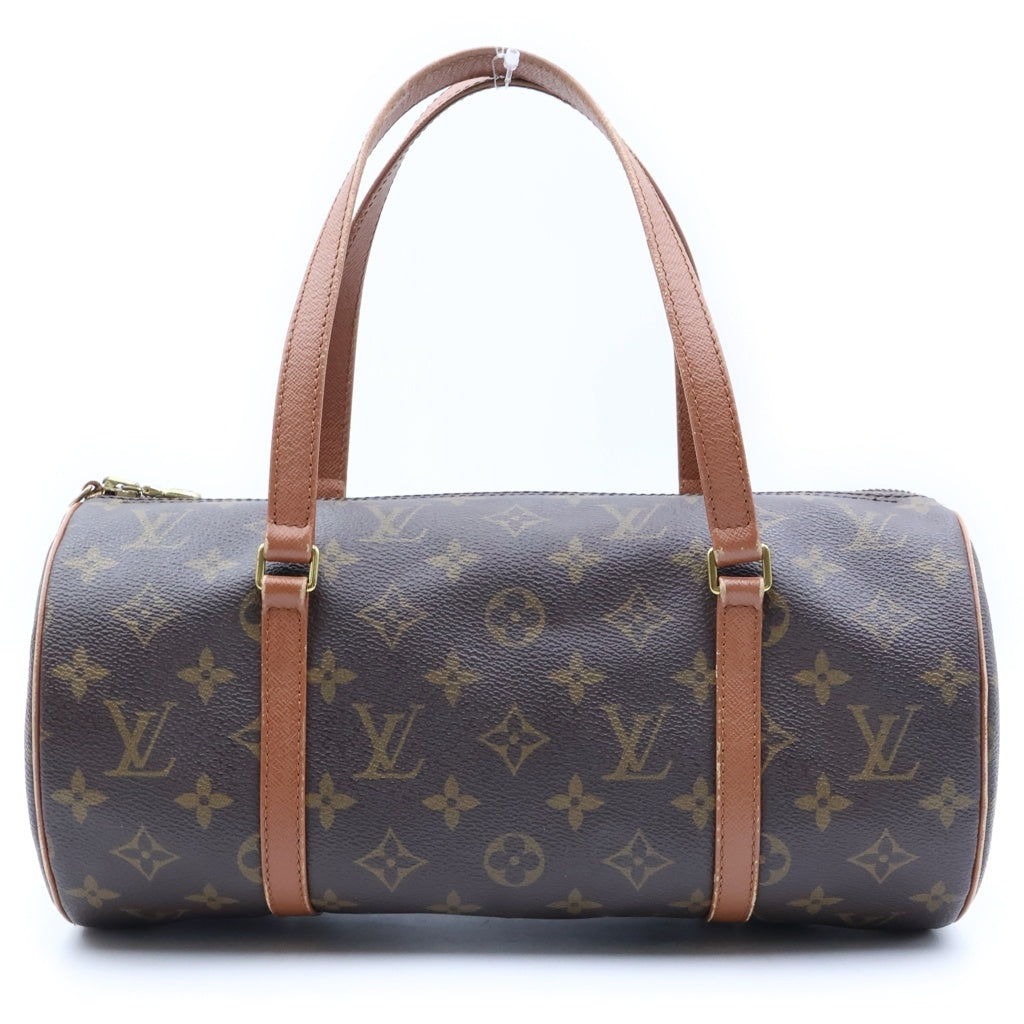 LOUIS VUITTON(ルイヴィトン) モノグラム パピヨン30 ハンドバッグ ブラウン レザー×PVC M51365 ゴールド金具 レディース