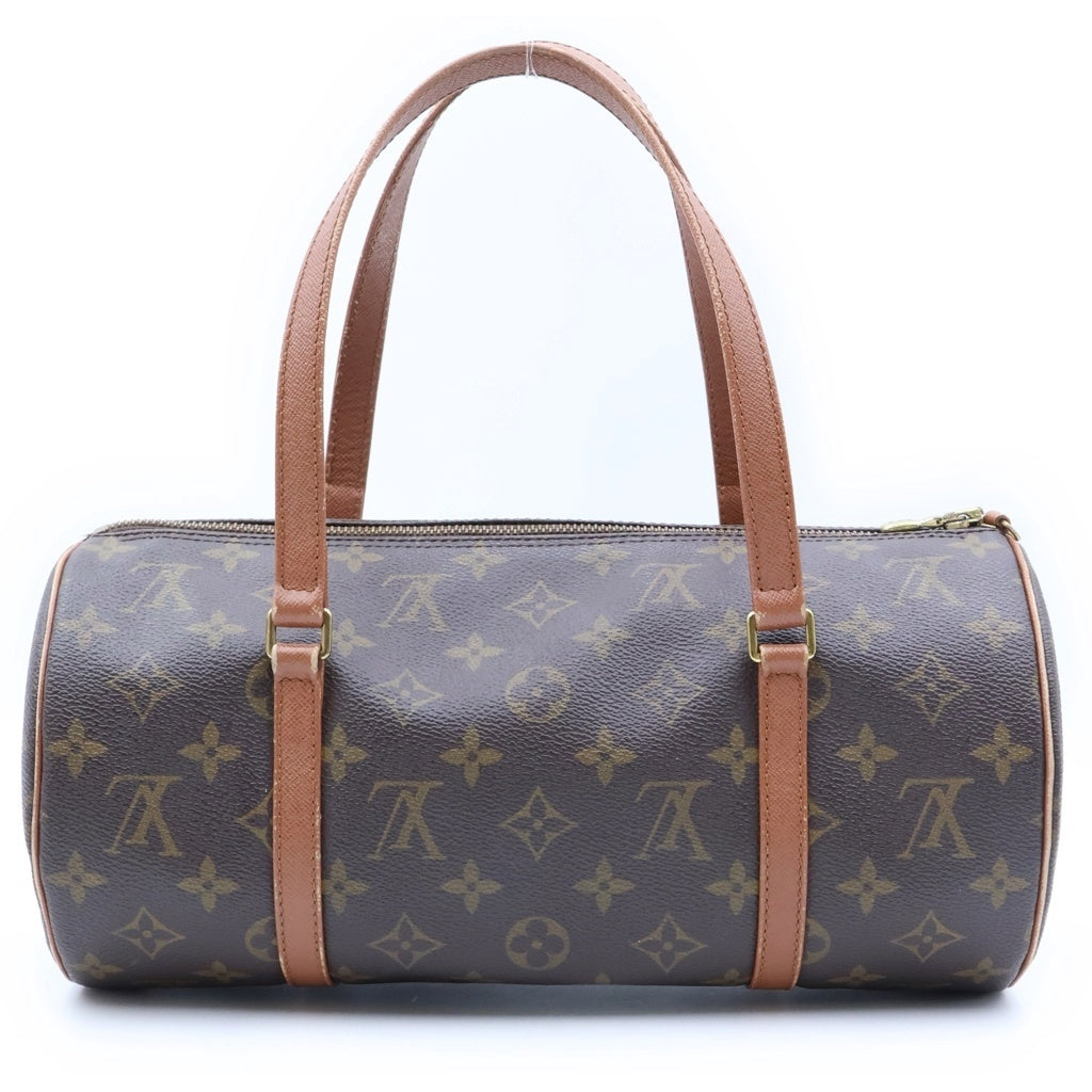 LOUIS VUITTON(ルイヴィトン) モノグラム パピヨン30 ハンドバッグ ブラウン レザー×PVC M51365 ゴールド金具 レディース
