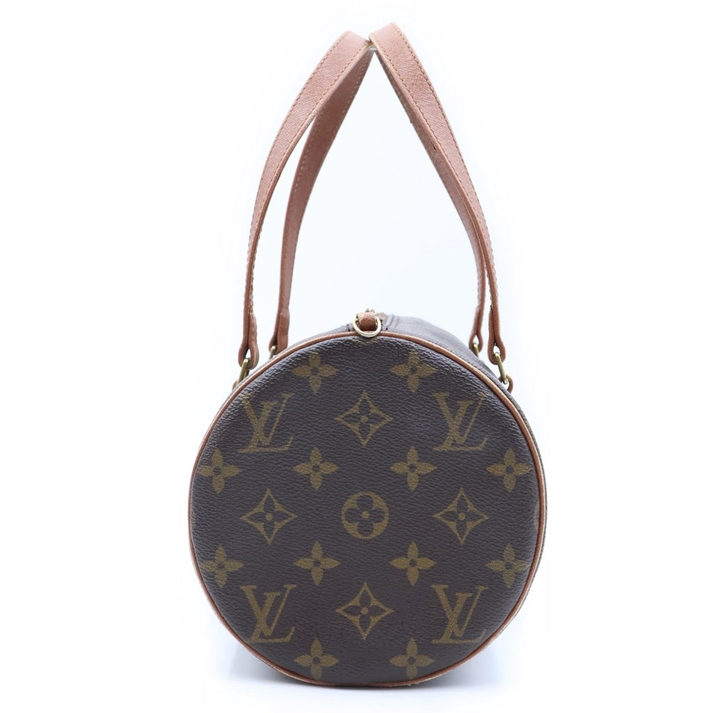 LOUIS VUITTON(ルイヴィトン) モノグラム パピヨン30 ハンドバッグ ブラウン レザー×PVC M51365 ゴールド金具 レディース