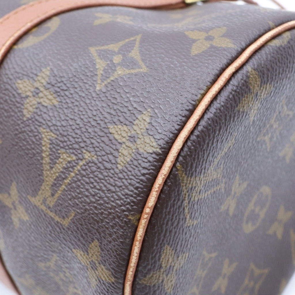 LOUIS VUITTON(ルイヴィトン) モノグラム パピヨン30 ハンドバッグ ブラウン レザー×PVC M51365 ゴールド金具 レディース