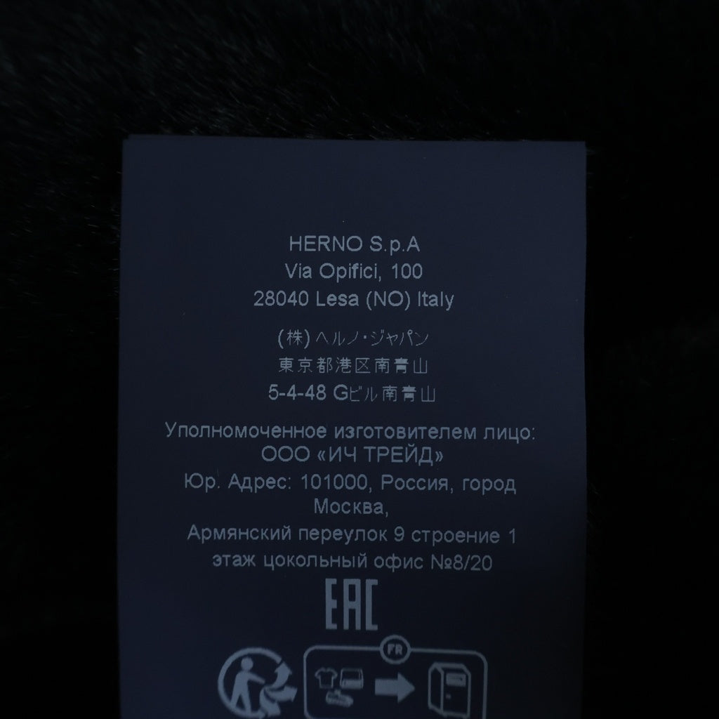 HERNO(ヘルノ) フェイク ファーコート ブラック レディース GC000461D