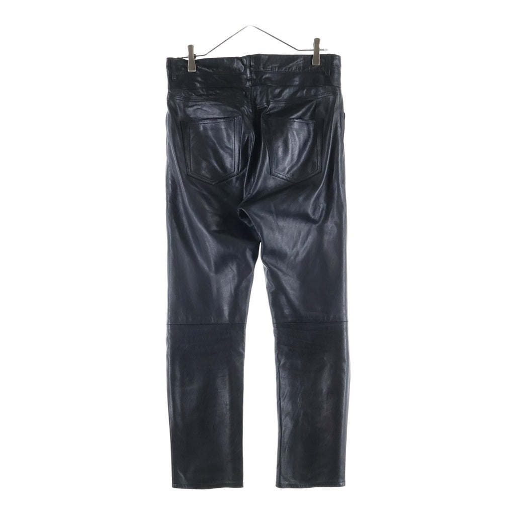 SAINT LAURENT PARIS(サンローランパリ) スリムロングパンツ ブラック ラムレザー 605147