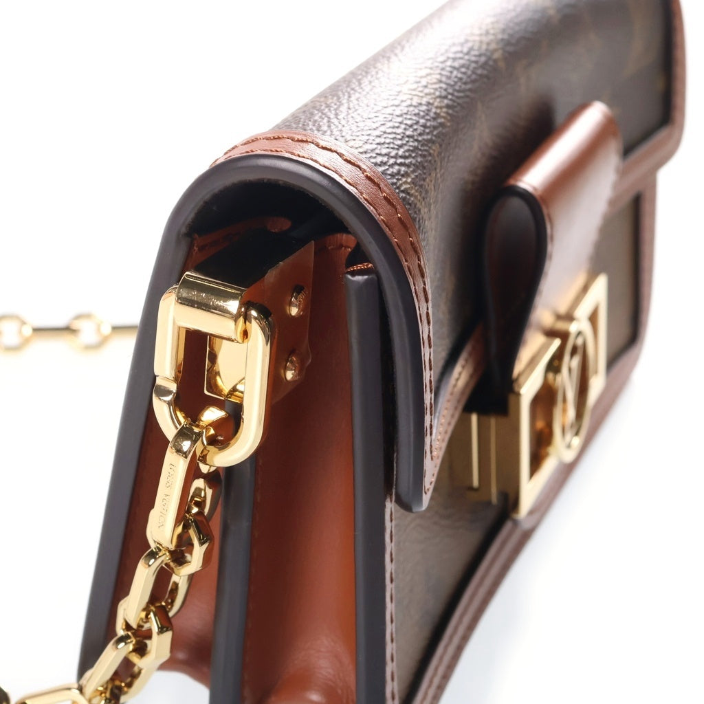 LOUIS VUITTON(ルイヴィトン) モノグラムリバース ドーフィーヌEW ハンド ショルダーバッグ ゴールド金具 ブラウン M46757 RFID