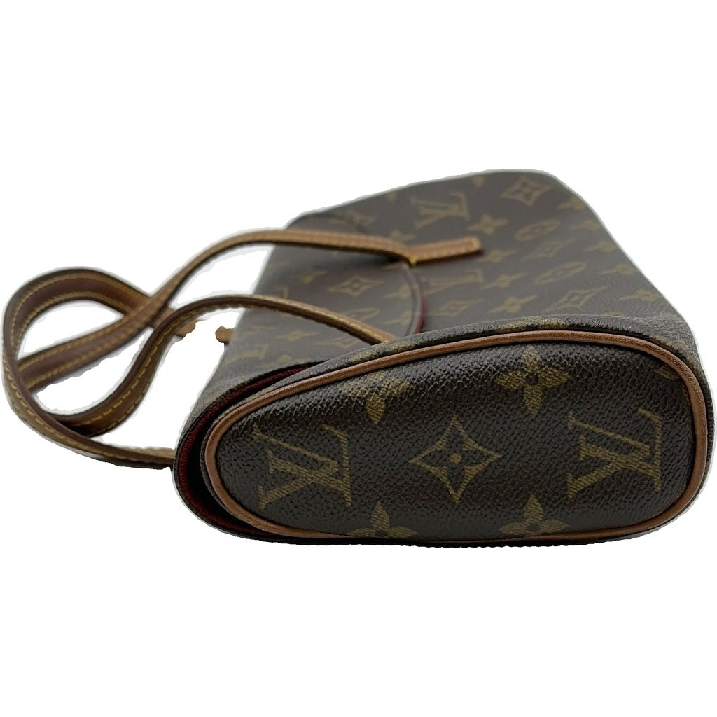 LOUIS VUITTON(ルイヴィトン) モノグラム ソナチネ ハンドバッグ ブラウン レザー×PVC M51902 ゴールド金具