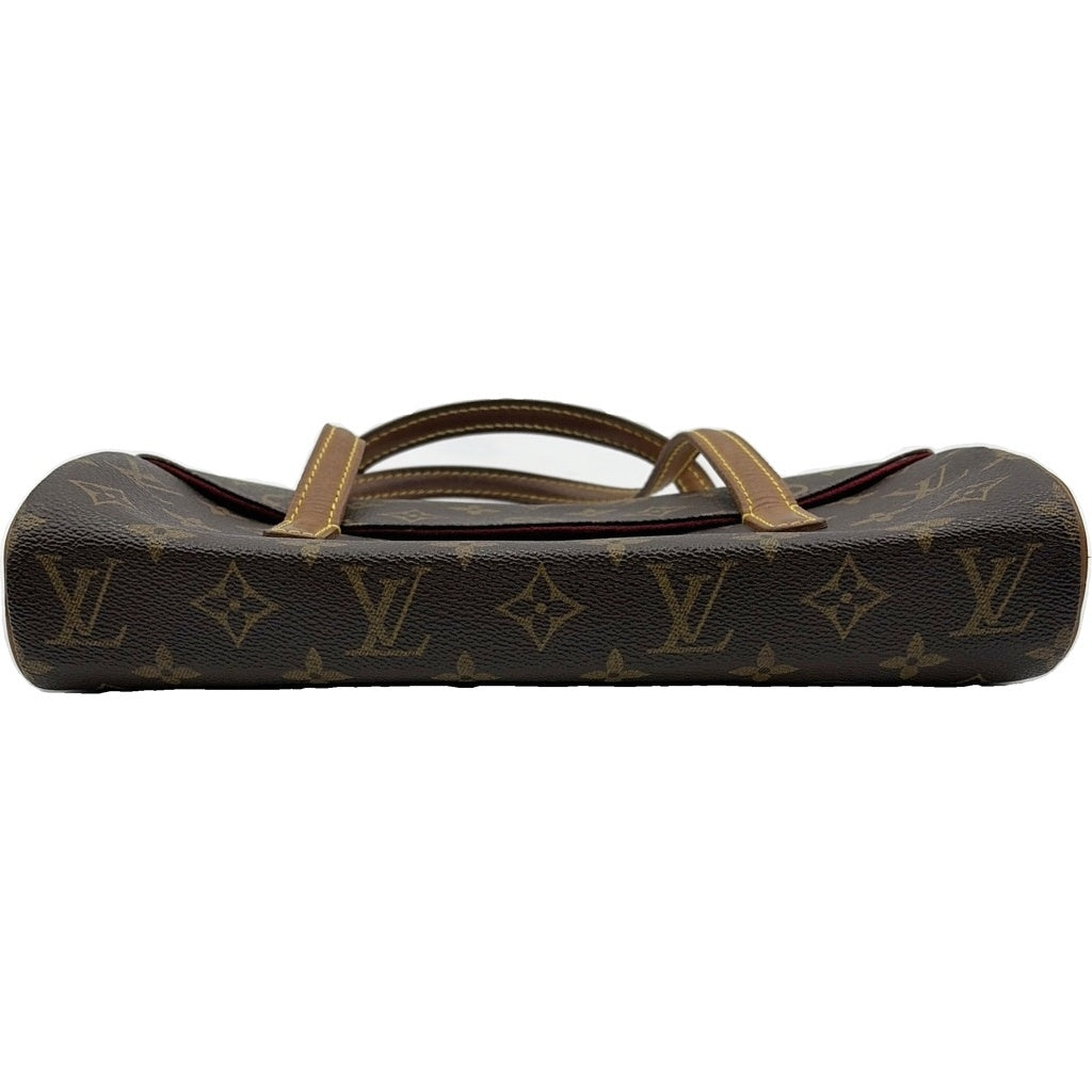 LOUIS VUITTON(ルイヴィトン) モノグラム ソナチネ ハンドバッグ ブラウン レザー×PVC M51902 ゴールド金具