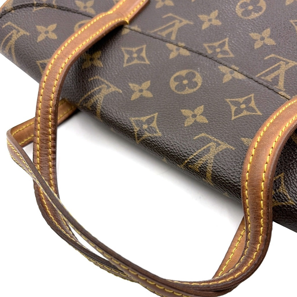 LOUIS VUITTON(ルイヴィトン) モノグラム ソナチネ ハンドバッグ ブラウン レザー×PVC M51902 ゴールド金具