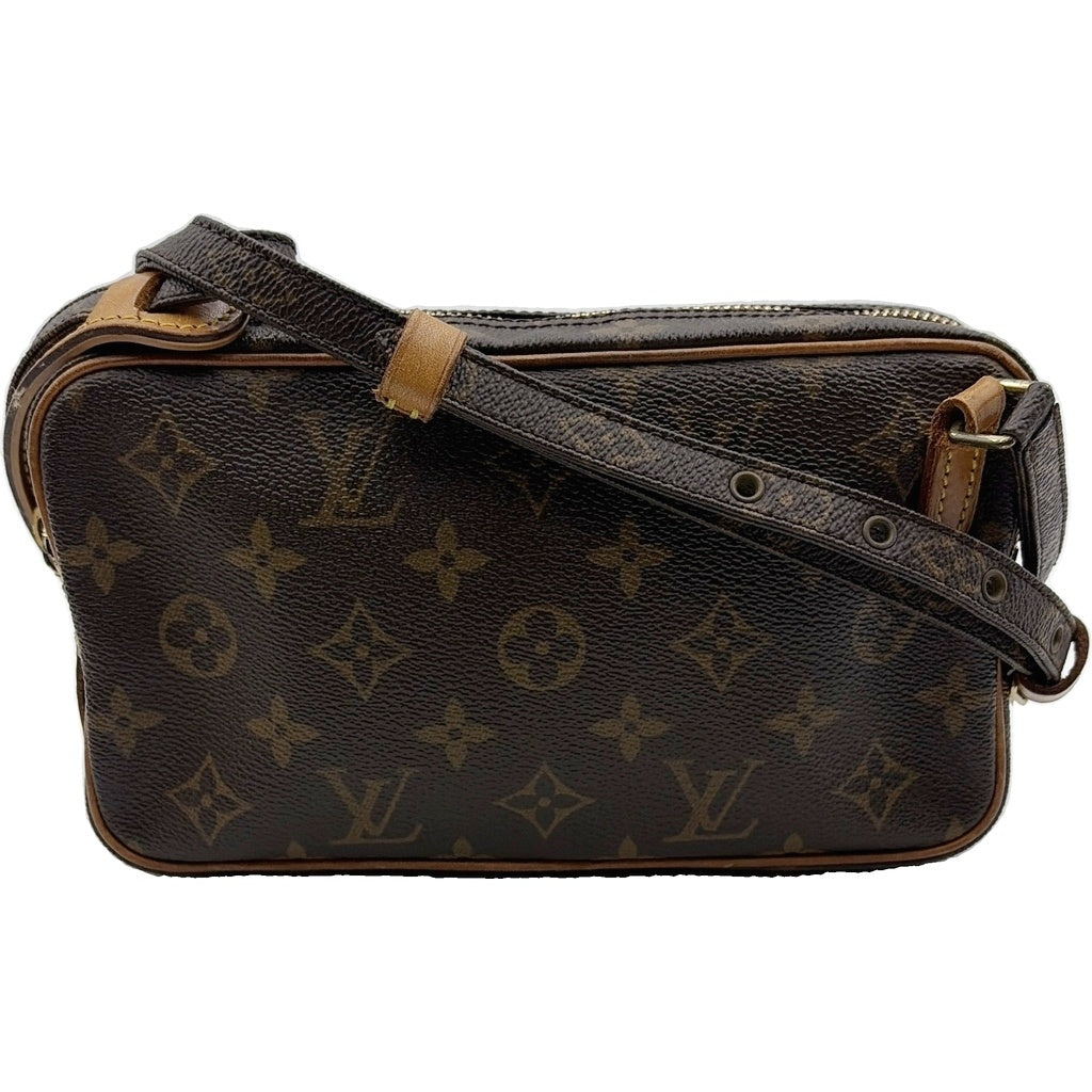 LOUIS VUITTON(ルイヴィトン) モノグラム ポシェットマルリー バンドリエール ショルダーバッグ ブラウン レザー M51828 レディース
