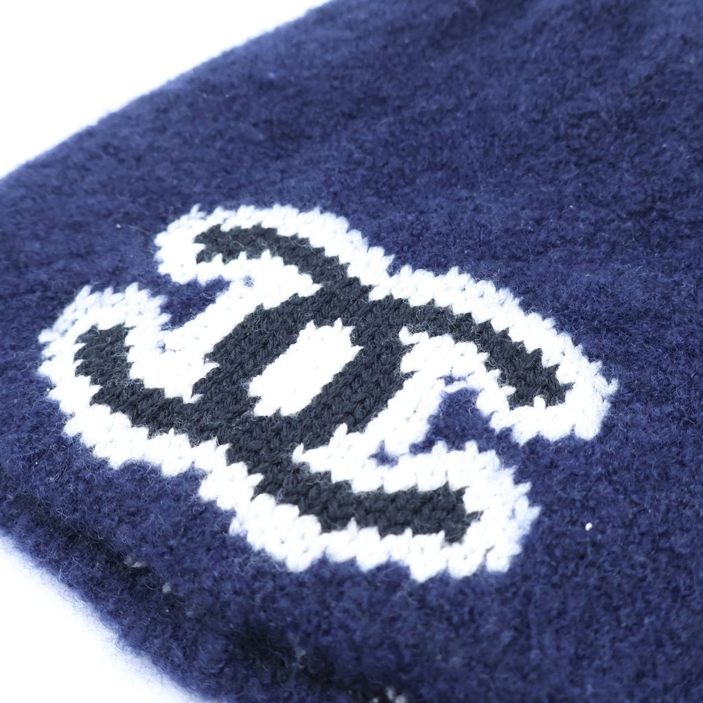 CHANEL(シャネル) ココマーク ビーニー ウールニット帽 ネイビー