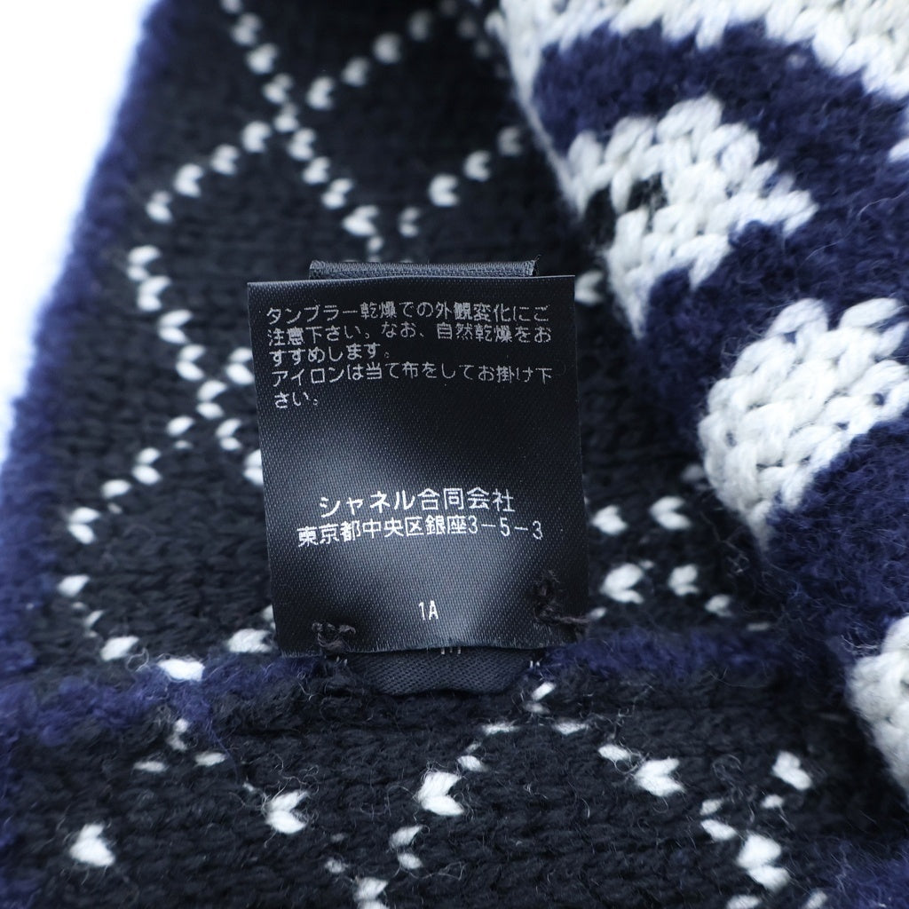 CHANEL(シャネル) ココマーク ビーニー ウールニット帽 ネイビー レディース