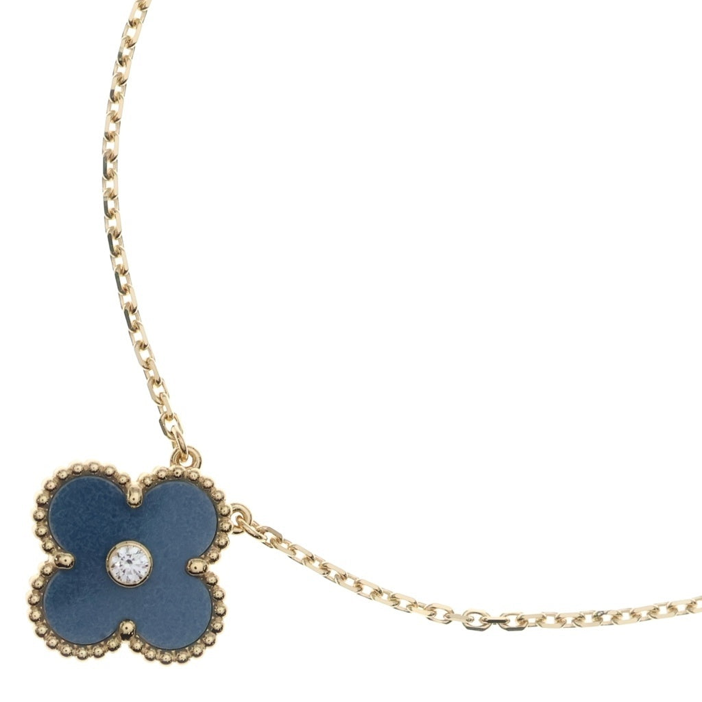 Van Cleef & Arpels(ヴァンクリーフアンドアーペル) ヴィンテージアルハンブラ ブルーグレーポーセリン ネックレス イエローゴールド 2026年ホリデー Au750YG VCARPRTH00