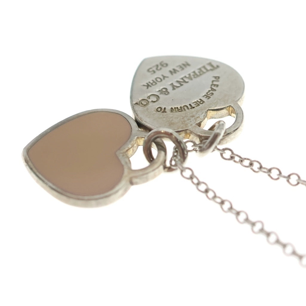 TIFFANY & Co.(ティファニー) リターントゥティファニー ミニダブルハートタグ ネックレス ペンダント チェーン シルバー×ピンク SV925 レディース