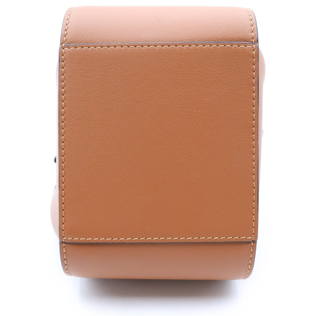 LOEWE(ロエベ) ハンモック ドローストリングバッグ 2WAYハンドバッグ ショルダーバッグ ブラウン レザー シルバー金具 レディース