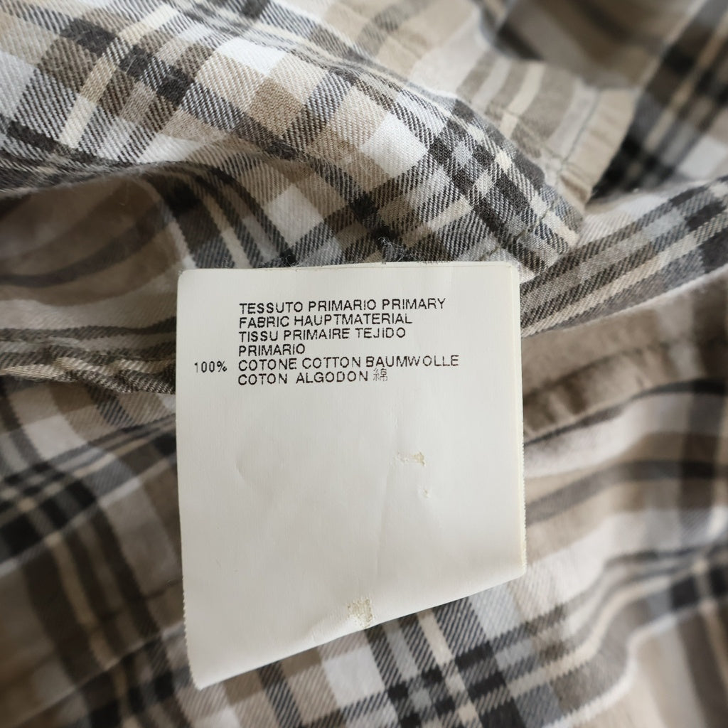 Maison Martin Margiela(メゾンマルタンマルジェラ) フロントポケット長袖チェックシャツ ブラウン S30DL0207