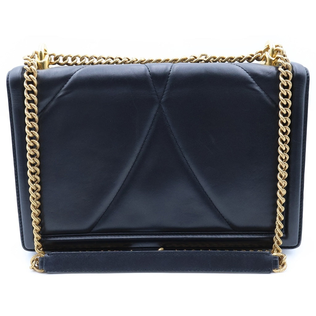 DOLCE & GABBANA(ドルチェアンドガッバーナ) ディヴォーション ショルダーバッグ ブラック レザー ゴールド金具 レディース