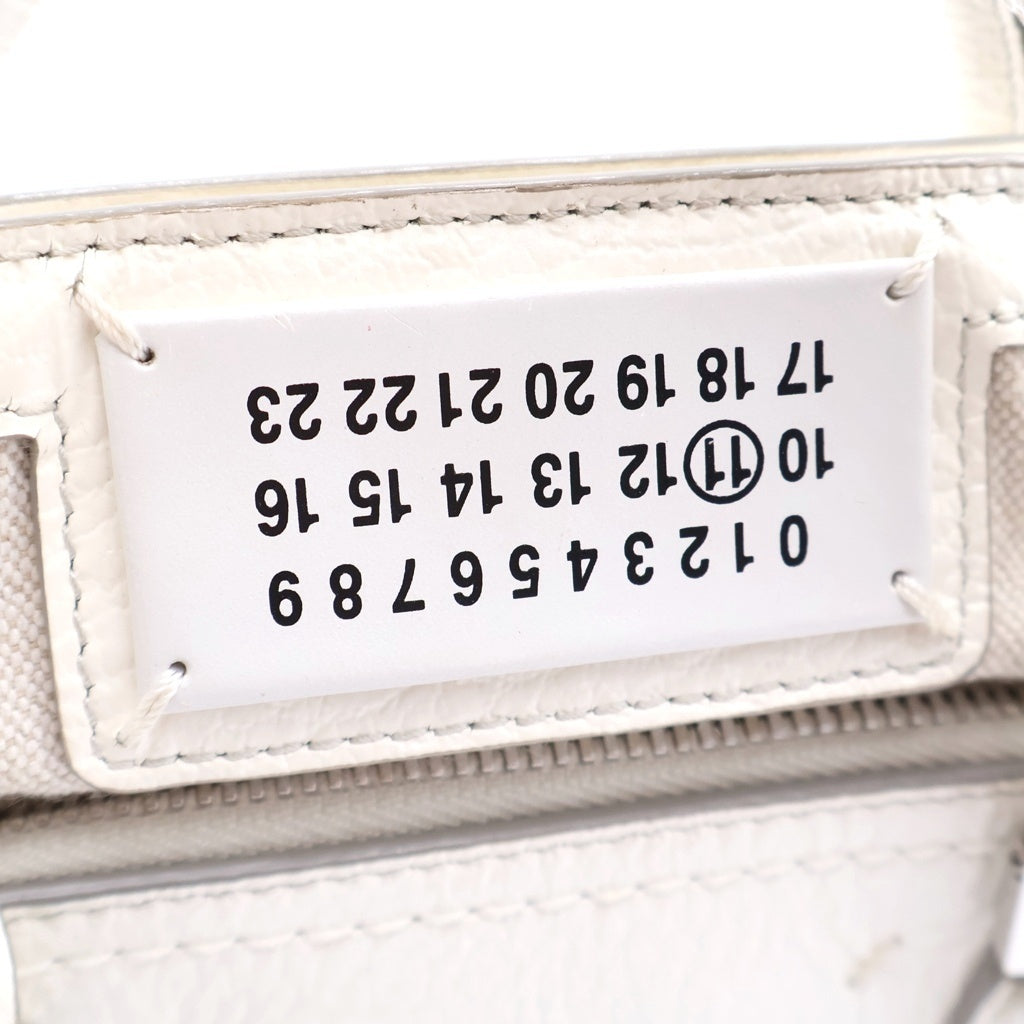 Maison Margiela(メゾンマルジェラ) 5AC ベビー 2WAYハンドバッグ チェーンショルダーバッグ ホワイト レザー シルバー金具