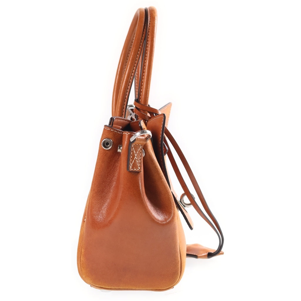 BALENCIAGA(バレンシアガ) BEL AIR ベルエア キャリーオールバッグ ミニ シルバー金具 スムースレザー ブラウン 835732