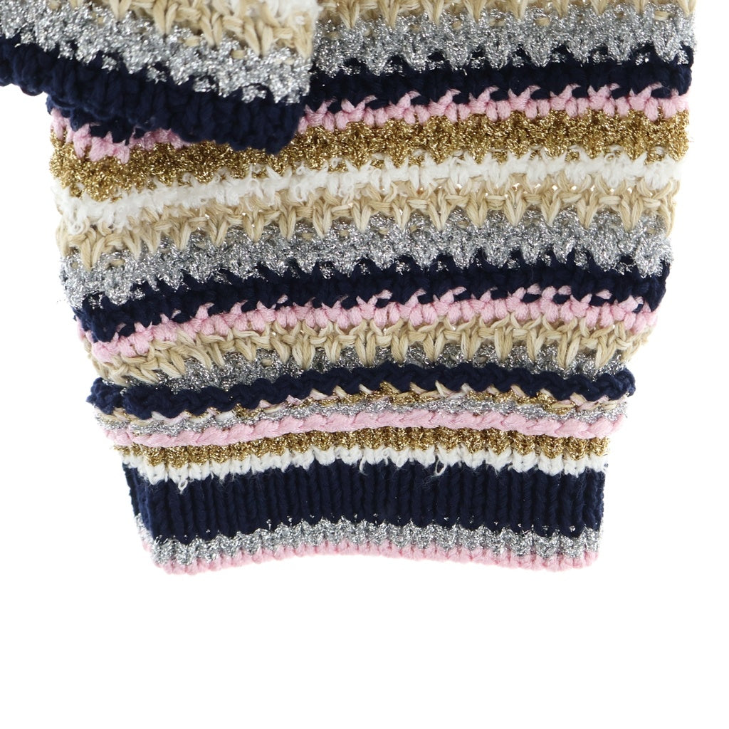 CHANEL(シャネル) 2024年春夏プレコレクション 24P カーディガン ノーカラー ジャケット ボーダー ラメ ココボタン コットン マルチカラー P76884K11052 レディース