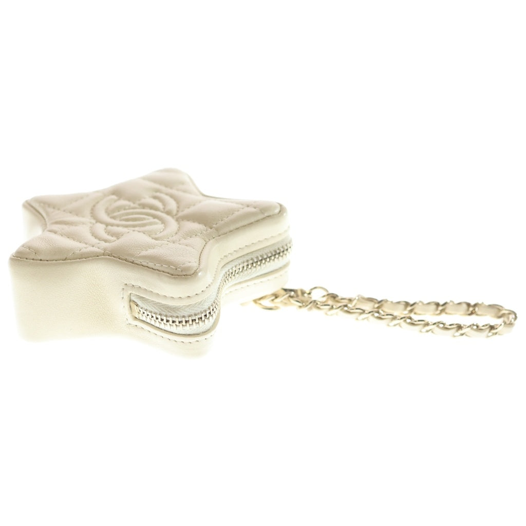 CHANEL(シャネル) ココマーク スター ポーチ バッグチャーム ラムスキン アイボリー AP4985