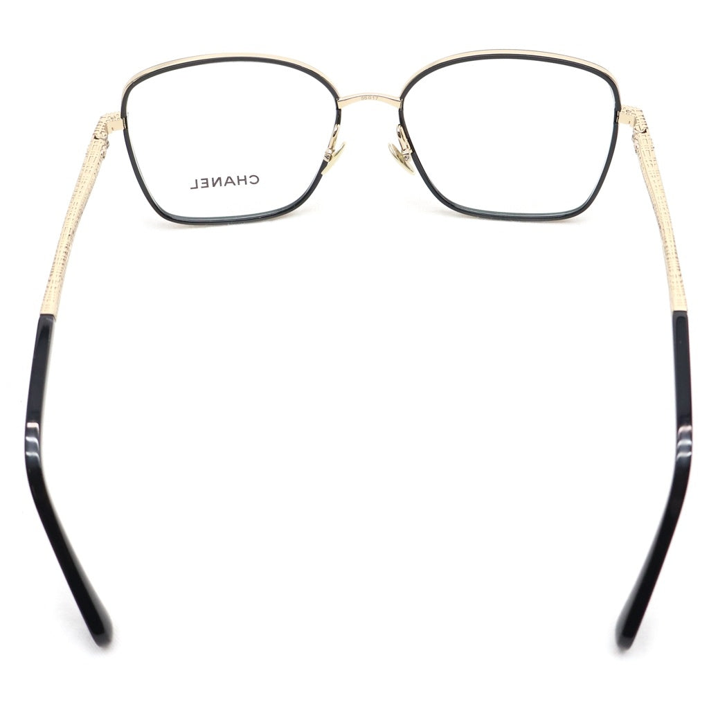 CHANEL(シャネル) スクエア シェイプ オプティカル メガネフレーム ゴールド/ブラック レディース