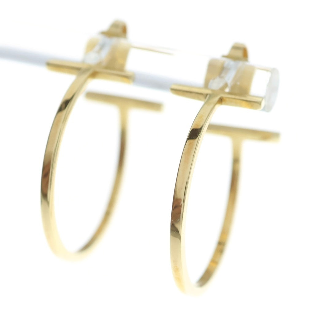TIFFANY & Co.(ティファニー) Tワイヤー フープ ピアス K18 イエローゴールド レディース