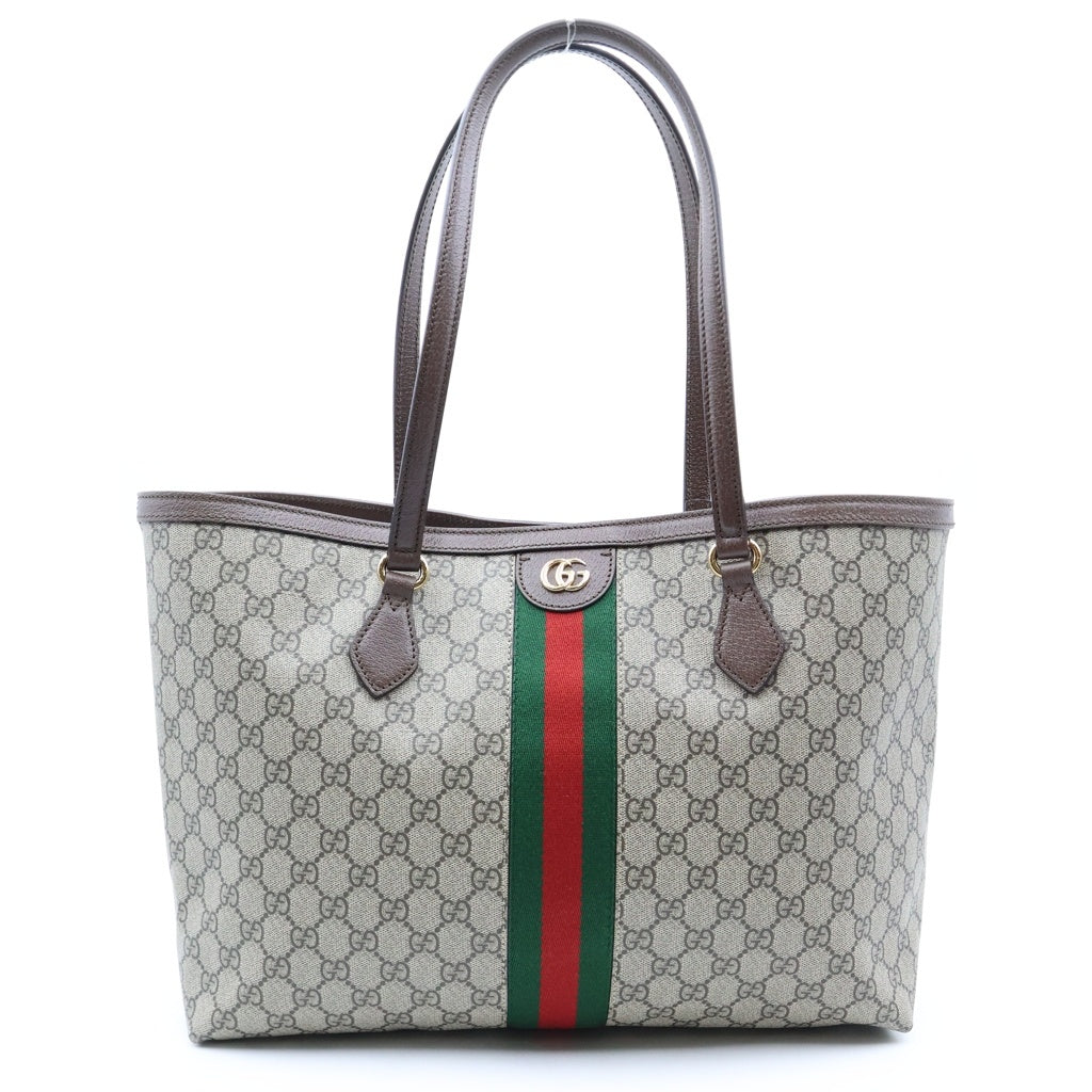 GUCCI(グッチ) GGスプリーム オフディア ミディアム トートバッグ PVCレザー ブラウン/ベージュ 631685 レディース