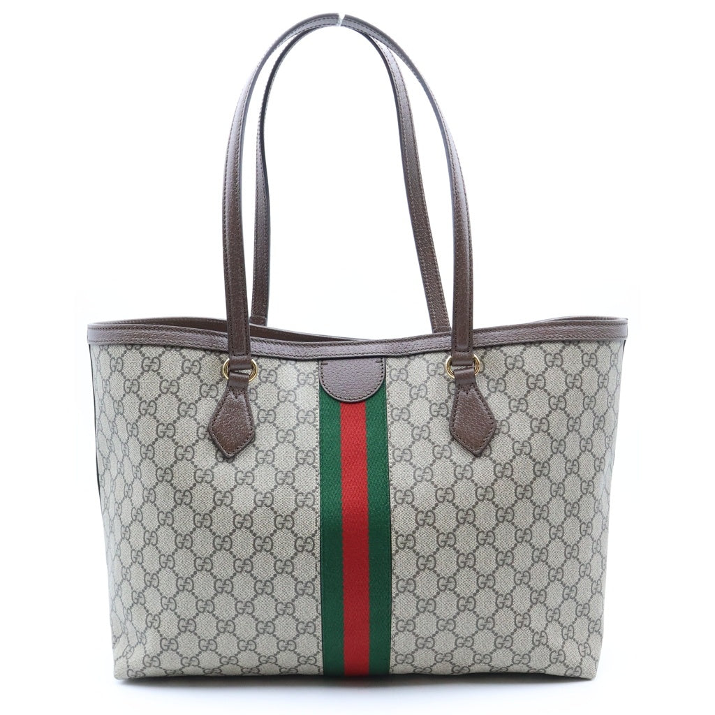 GUCCI(グッチ) GGスプリーム オフディア ミディアム トートバッグ PVCレザー ブラウン/ベージュ 631685 レディース