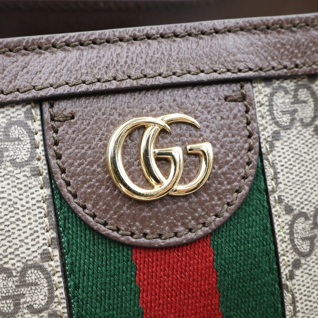 GUCCI(グッチ) GGスプリーム オフディア ミディアム トートバッグ PVCレザー ブラウン/ベージュ 631685 レディース