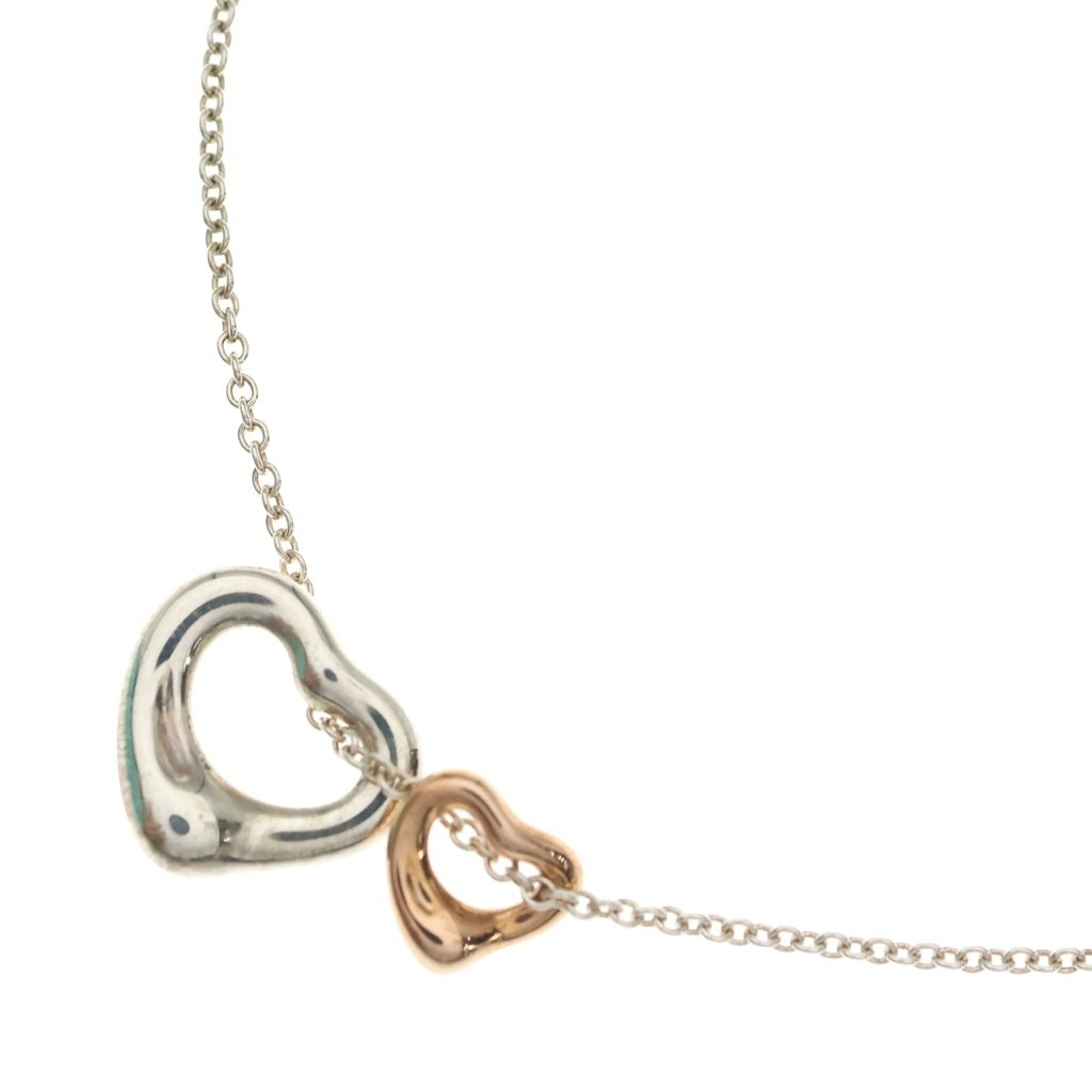 TIFFANY & Co.(ティファニー) エルサ ペレッティ ダブル オープンハート ネックレス SV925 K18ピンクゴールド シルバー 2.6g