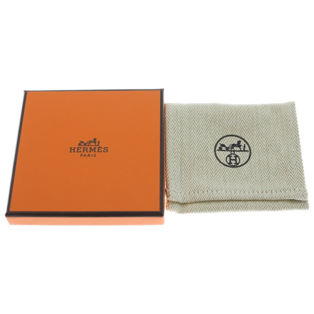 HERMES(エルメス) ジャンボH レザー ブレスレット シングル 編み込み シルバー金具 ブルー レディース