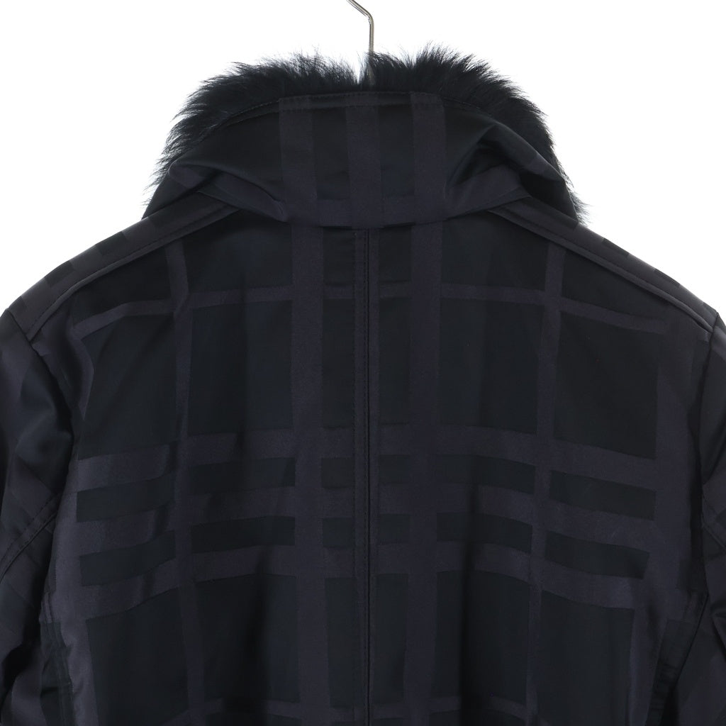 BURBERRY LONDON(バーバリーロンドン) フード ノバチェック ロングダウンジャケット ダウンコート ダークパープル FS354-032-39