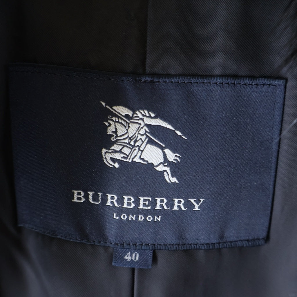 BURBERRY LONDON(バーバリーロンドン) フード ノバチェック ロングダウンジャケット ダウンコート ダークパープル FS354-032-39