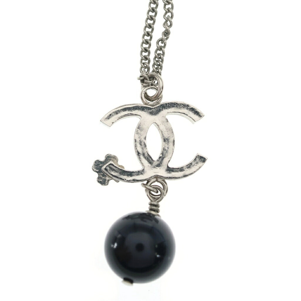 CHANEL(シャネル) ココマーク フェイクブラックパール ネックレス B13K シルバー