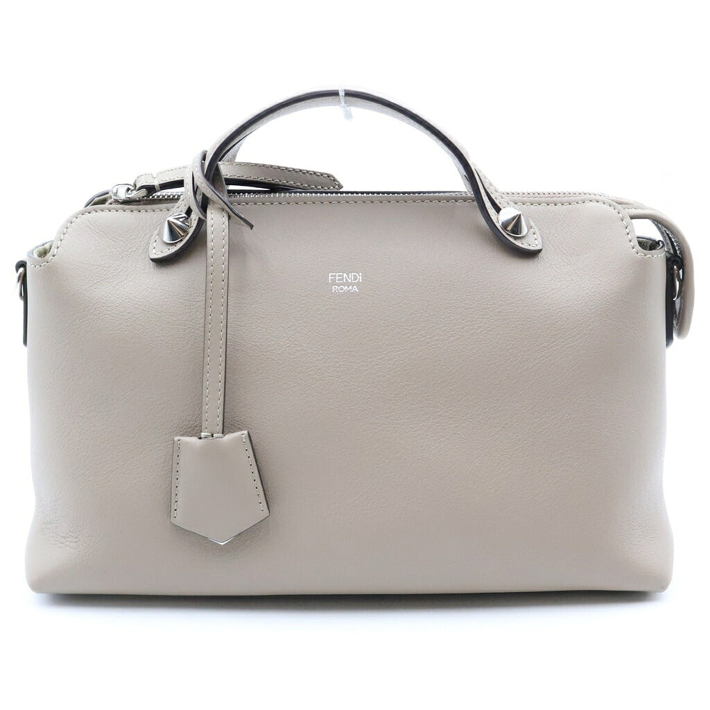 FENDI(フェンディ) バイザウェイ ミディアム レザー 2WAY ハンド ショルダーバッグ シルバー金具 ベージュ 8BL146