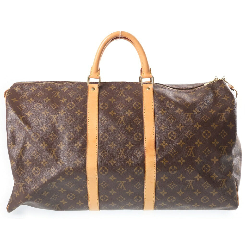 LOUIS VUITTON(ルイヴィトン) モノグラム キーポル55 ボストンバッグ ハンドバッグ トラベルバッグ ブラウン レザー×PVC M41424 ゴールド金具