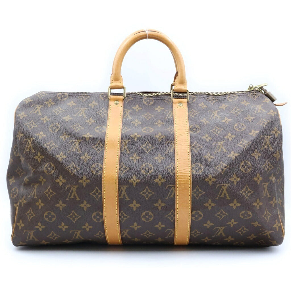 LOUIS VUITTON(ルイヴィトン) モノグラム キーポル45 ボストンバッグ ハンドバッグ トラベルバッグ ブラウン レザー×PVC M41428 ゴールド金具