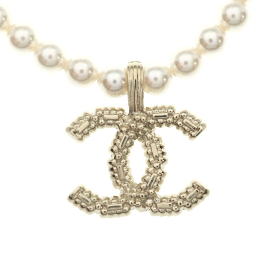 CHANEL(シャネル) ココマーク ラインストーン フェイクパール コスチューム ネックレス チョーカー GP A24V