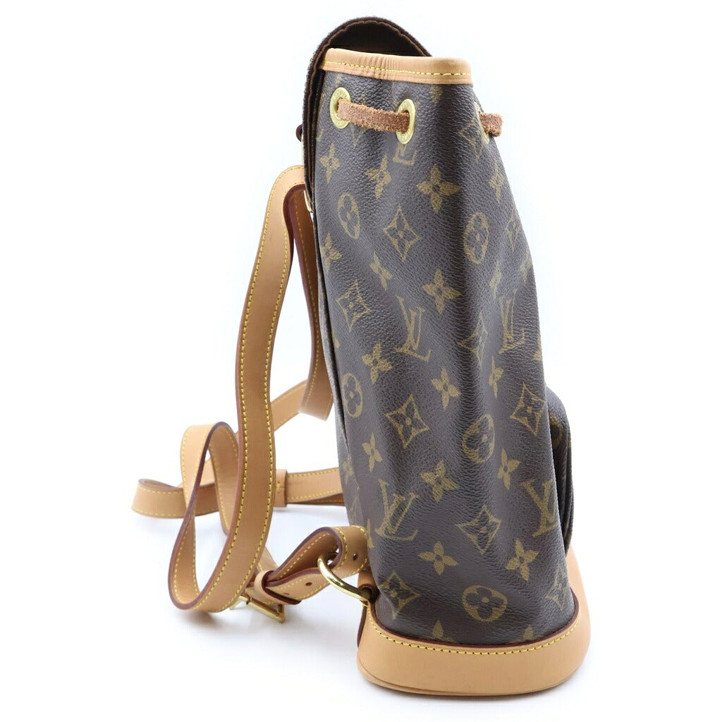 LOUIS VUITTON(ルイヴィトン) モノグラム モンスリPM リュックサック バックパック ブラウン レザー×PVC M51136 ゴールド金具