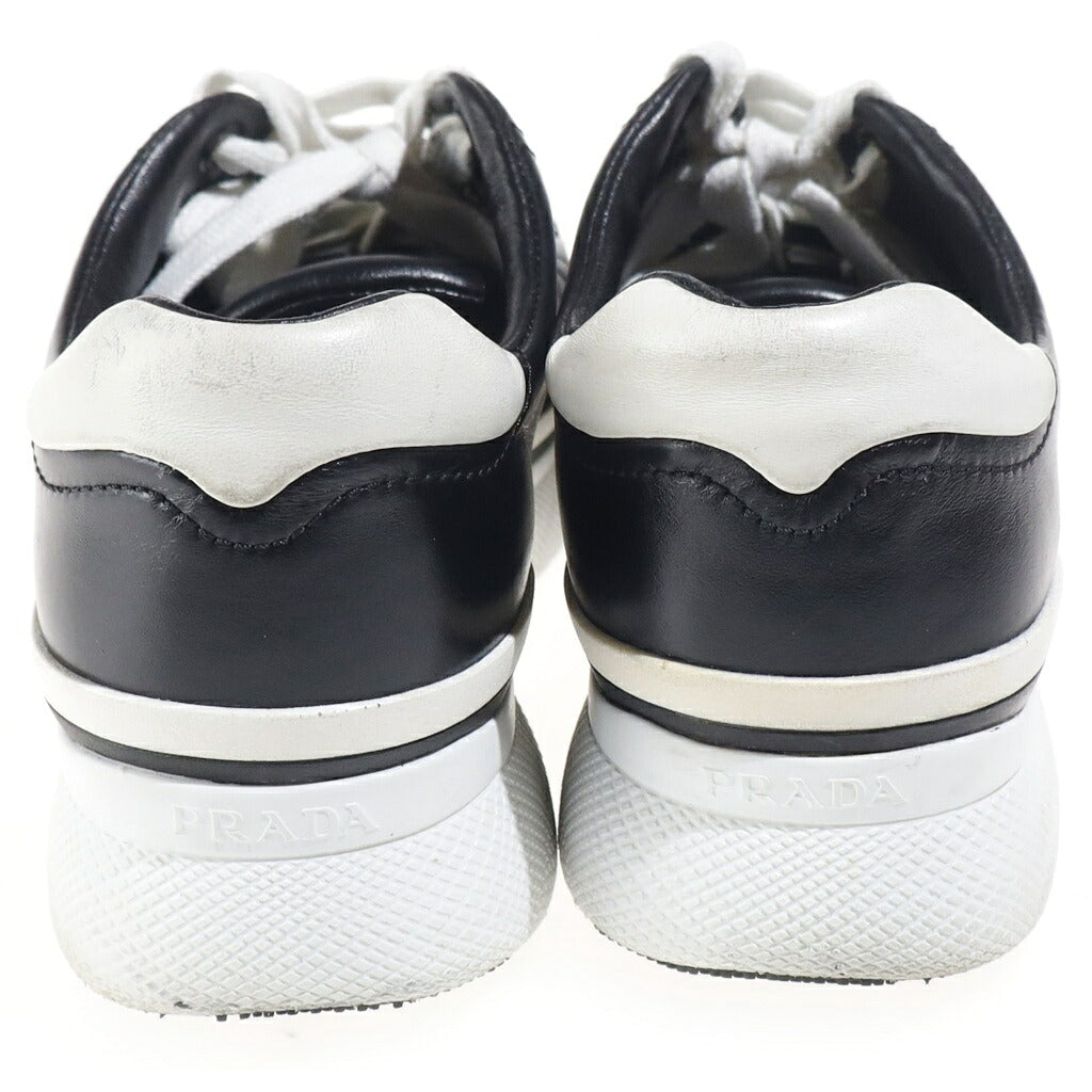 PRADA(プラダ) ローカット スニーカー ボリュームソール 厚底 レザー ブラック/ホワイト 1E5571
