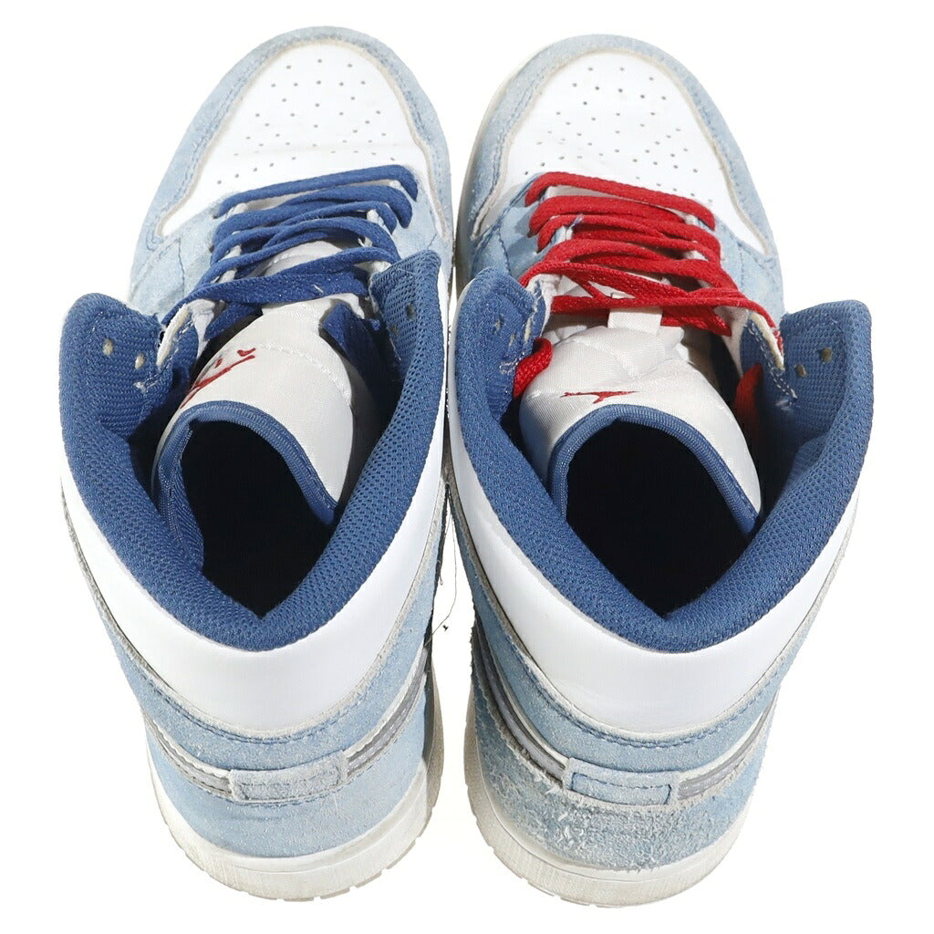 NIKE(ナイキ) AIR JORDAN MID SE ナイキ エア ジョーダン 1 ミッド シーズナルエディション ハイカット スニーカー ライトブルー/ホワイト DN3706-401