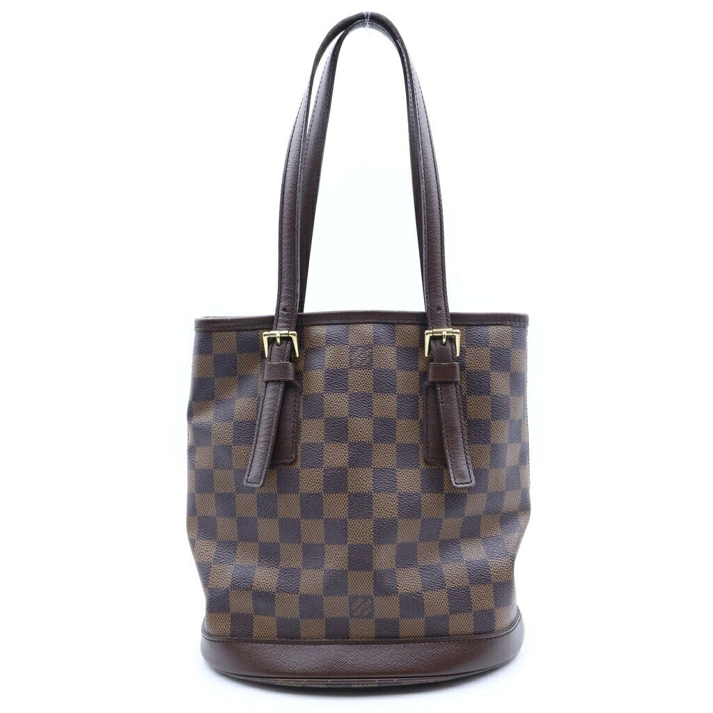 LOUIS VUITTON(ルイヴィトン) ダミエ マレ ミニハンドバッグ トートバッグ ブラウン レザー×PVC N42240 ゴールド金具