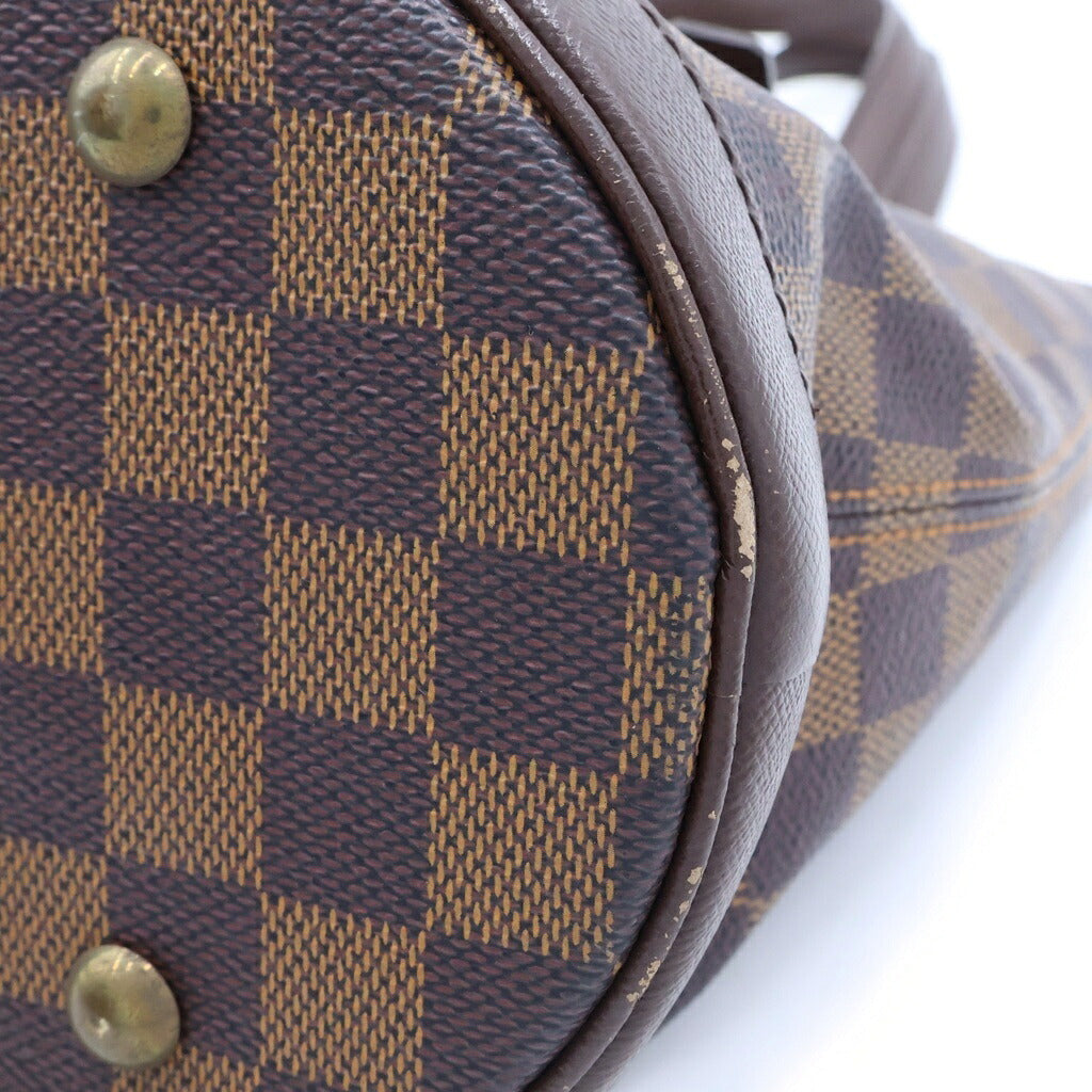 LOUIS VUITTON(ルイヴィトン) ダミエ マレ ミニハンドバッグ トートバッグ ブラウン レザー×PVC N42240 ゴールド金具