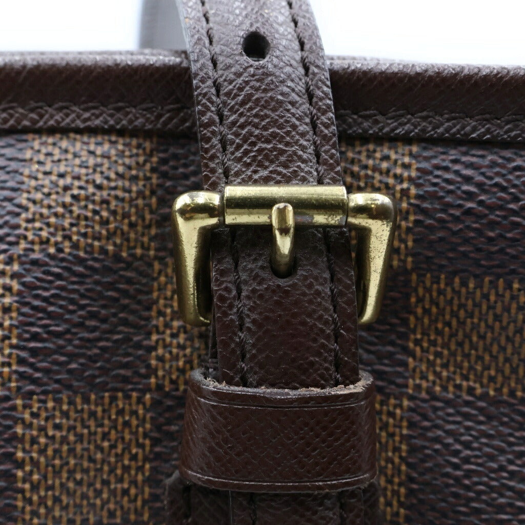 LOUIS VUITTON(ルイヴィトン) ダミエ マレ ミニハンドバッグ トートバッグ ブラウン レザー×PVC N42240 ゴールド金具
