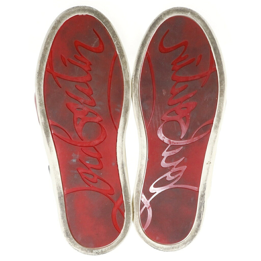 CHRISTIAN LOUBOUTIN(クリスチャンルブタン) ハイカット スニーカー スタッズ レースアップ ホワイト/ブラック/レッド