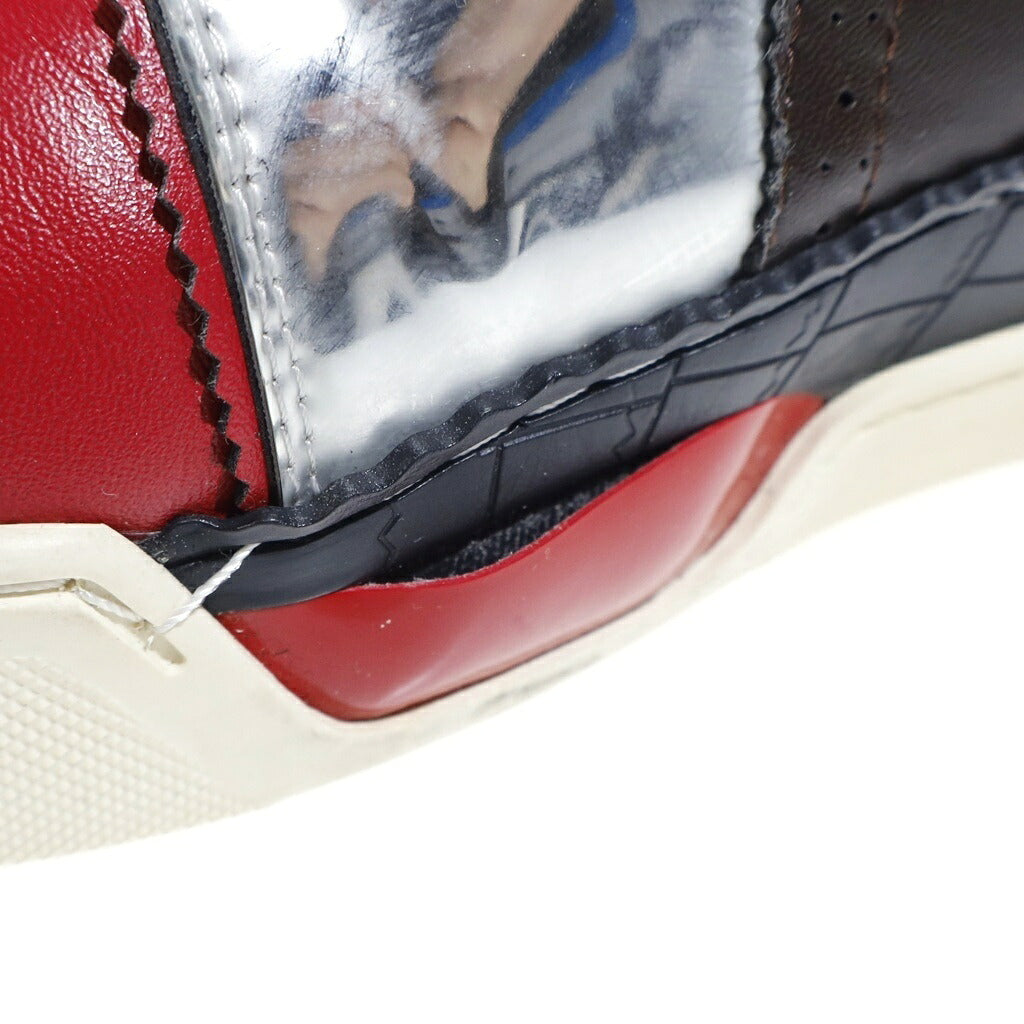 CHRISTIAN LOUBOUTIN(クリスチャンルブタン) ハイカット スニーカー スタッズ レースアップ ホワイト/ブラック/レッド