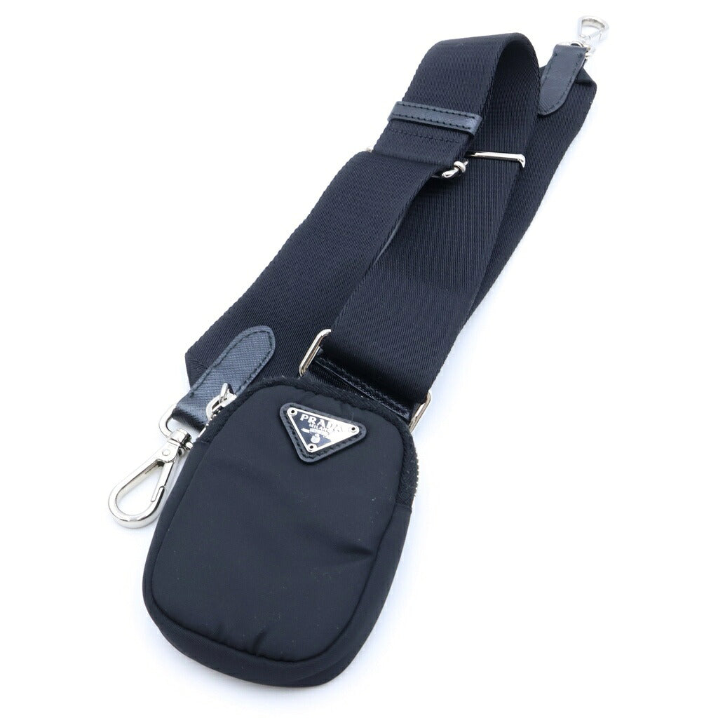 PRADA(プラダ) リエディション2005 2WAYチェーンハンドバッグ ショルダーバッグ ブラック レザー×ナイロン 1BH204 シルバー金具