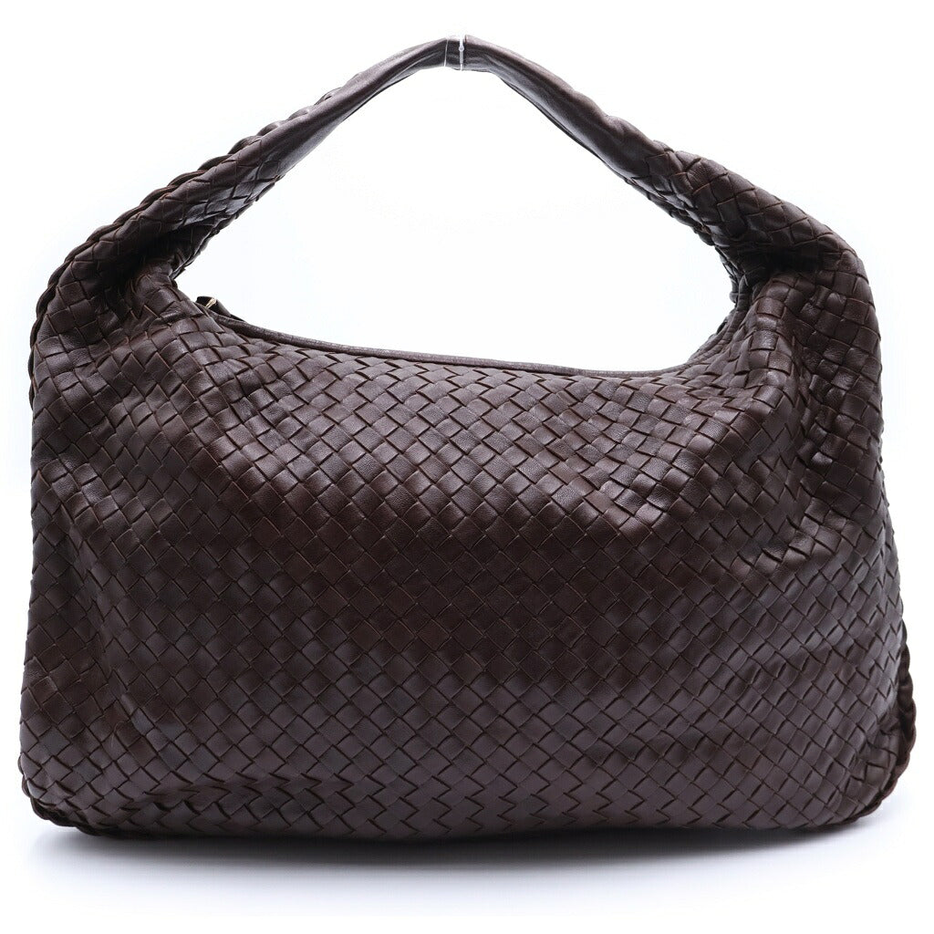 BOTTEGA VENETA(ボッテガヴェネタ) イントレチャート トートバッグ ショルダーバッグ ホーボーバッグ ブラウン レザー 115654 ゴールド金具