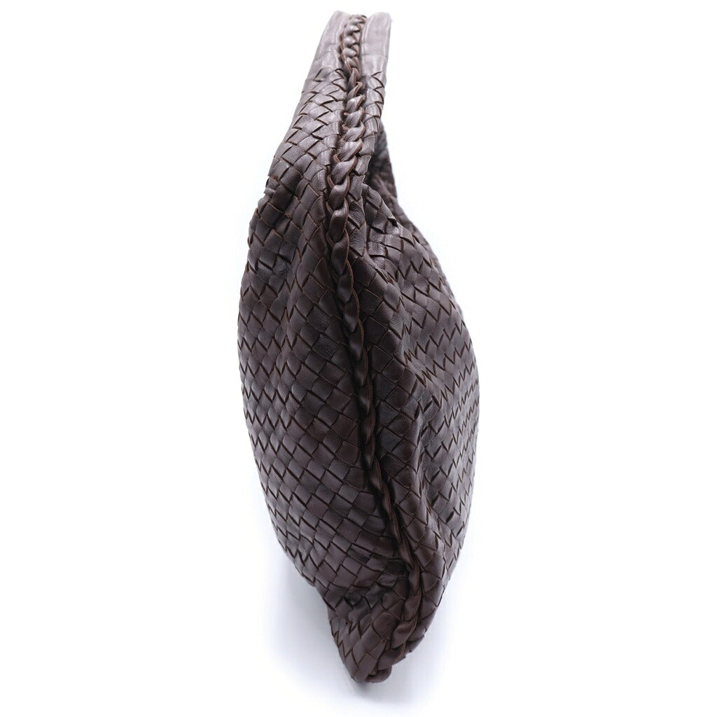 BOTTEGA VENETA(ボッテガヴェネタ) イントレチャート トートバッグ ショルダーバッグ ホーボーバッグ ブラウン レザー 115654 ゴールド金具
