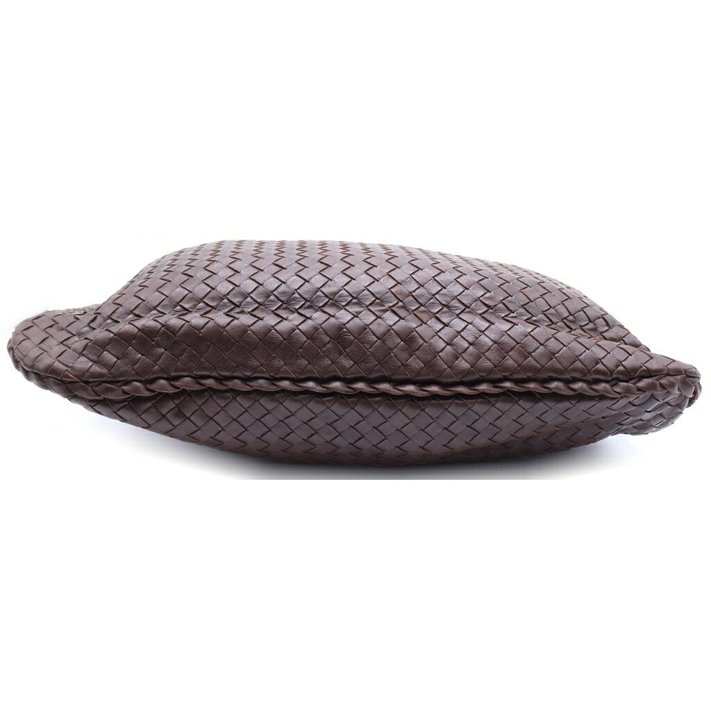 BOTTEGA VENETA(ボッテガヴェネタ) イントレチャート トートバッグ ショルダーバッグ ホーボーバッグ ブラウン レザー 115654 ゴールド金具
