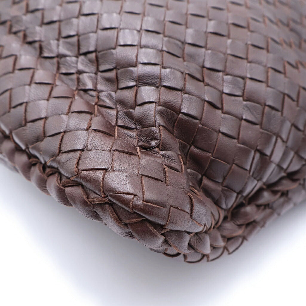 BOTTEGA VENETA(ボッテガヴェネタ) イントレチャート トートバッグ ショルダーバッグ ホーボーバッグ ブラウン レザー 115654 ゴールド金具
